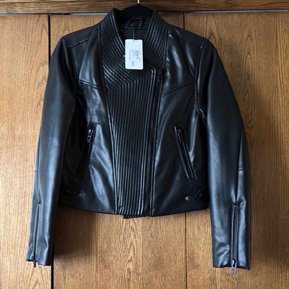 Blank NYC Black Leather Motorcycle Jacket